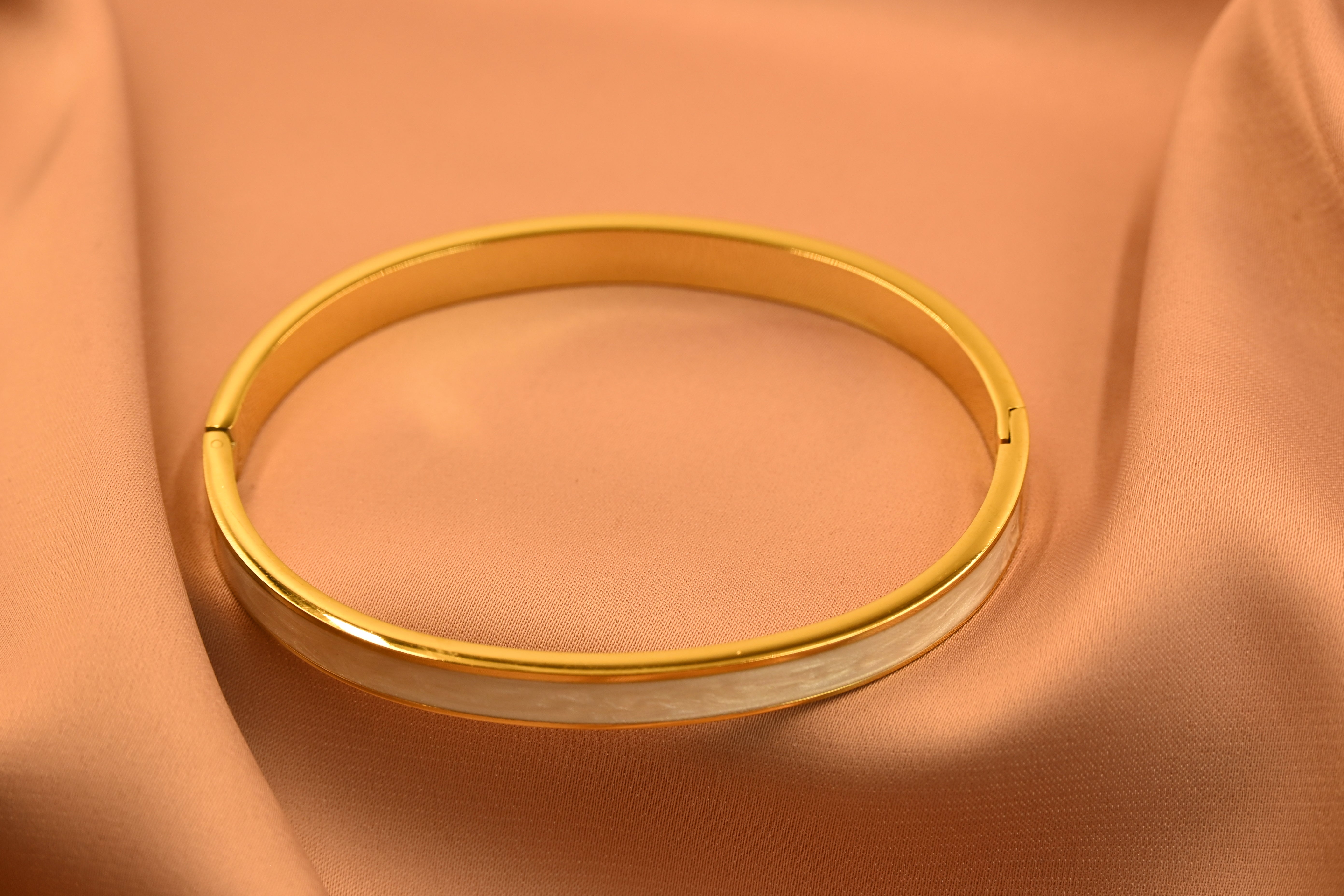 Eternal Glow Bracelet | Minimal Gold Matte Kada Style Bracelet for Women