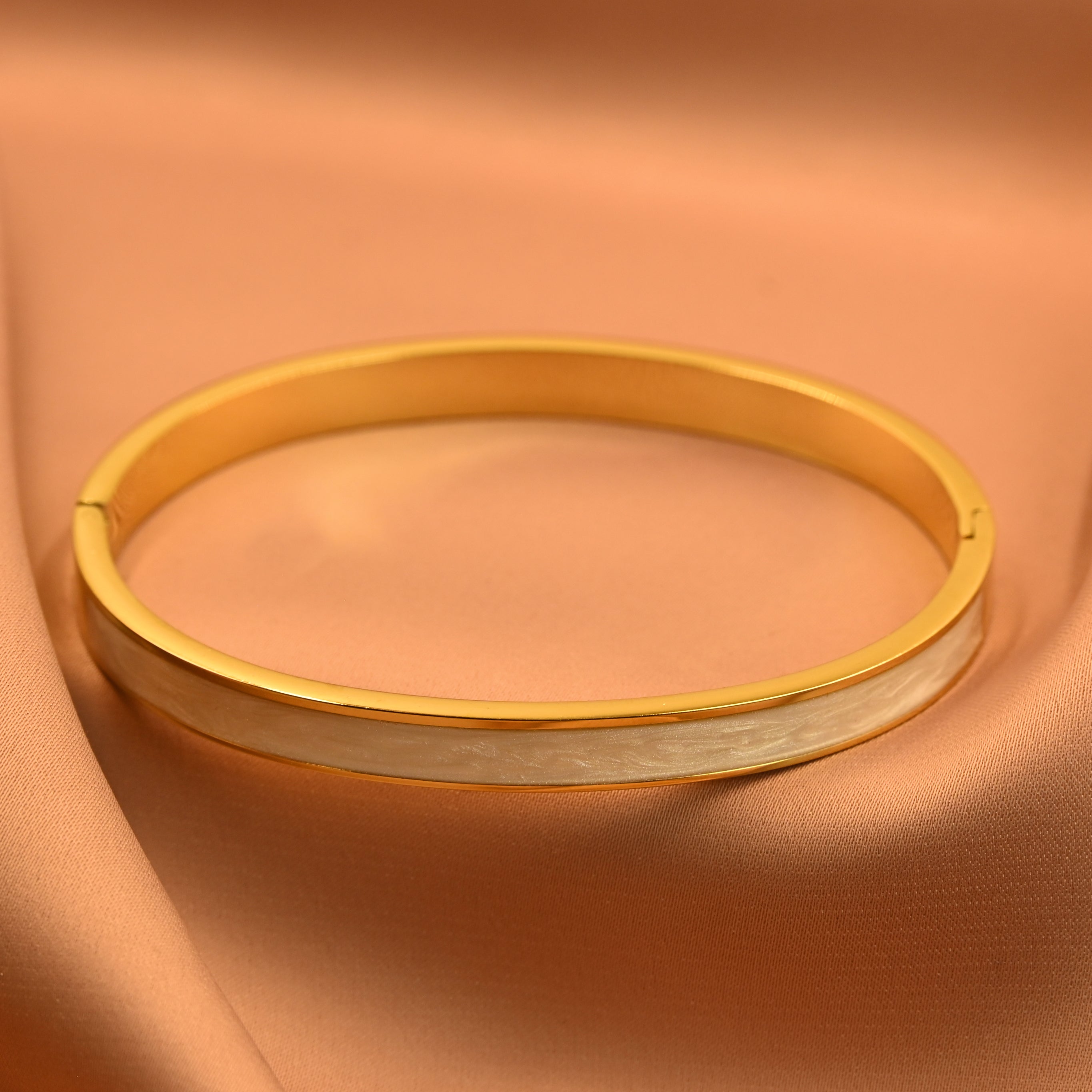 Eternal Glow Bracelet | Minimal Gold Matte Kada Style Bracelet for Women