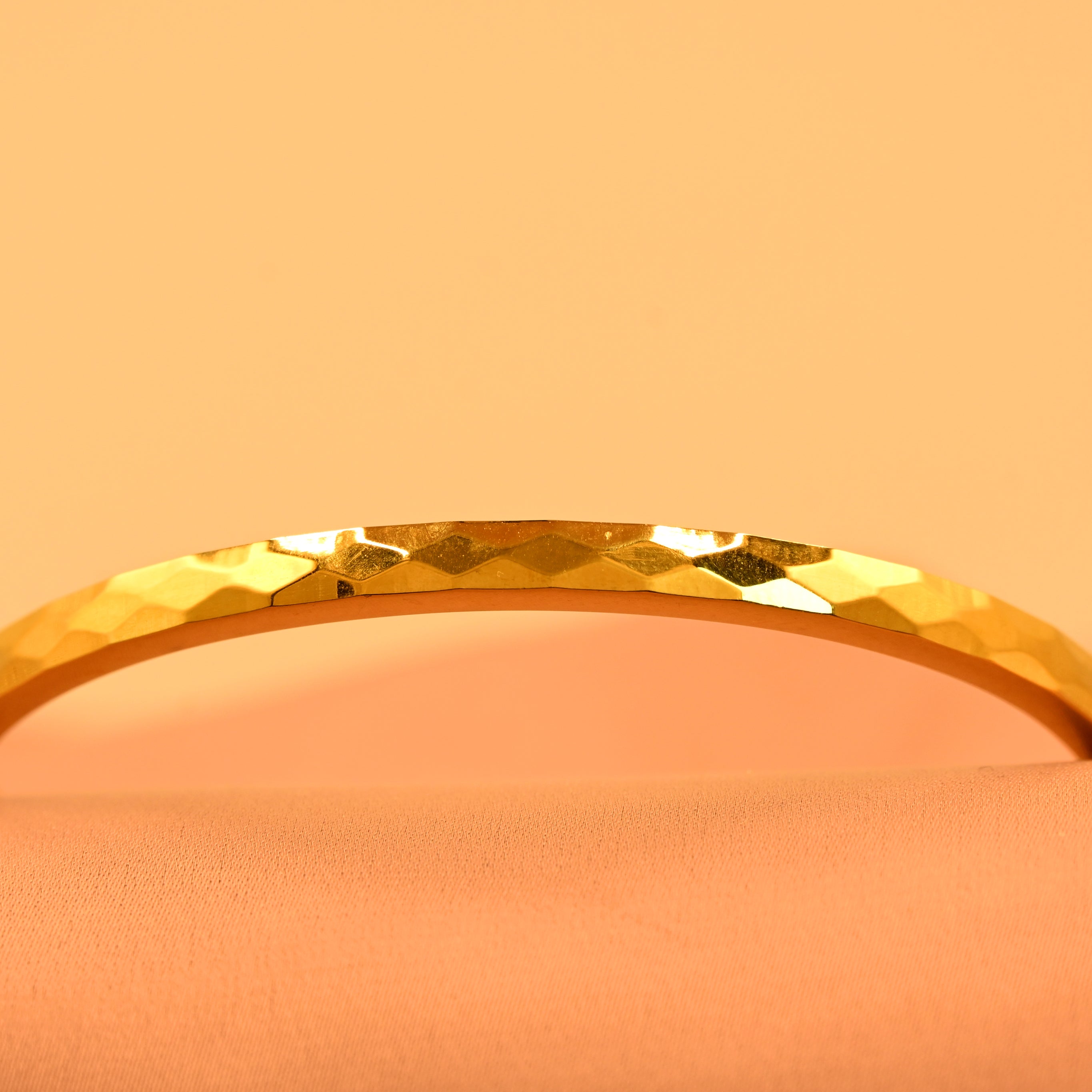 Texture Gold Kada Bracelet | Minimal Sleek Royal Designer Bracelet for Women