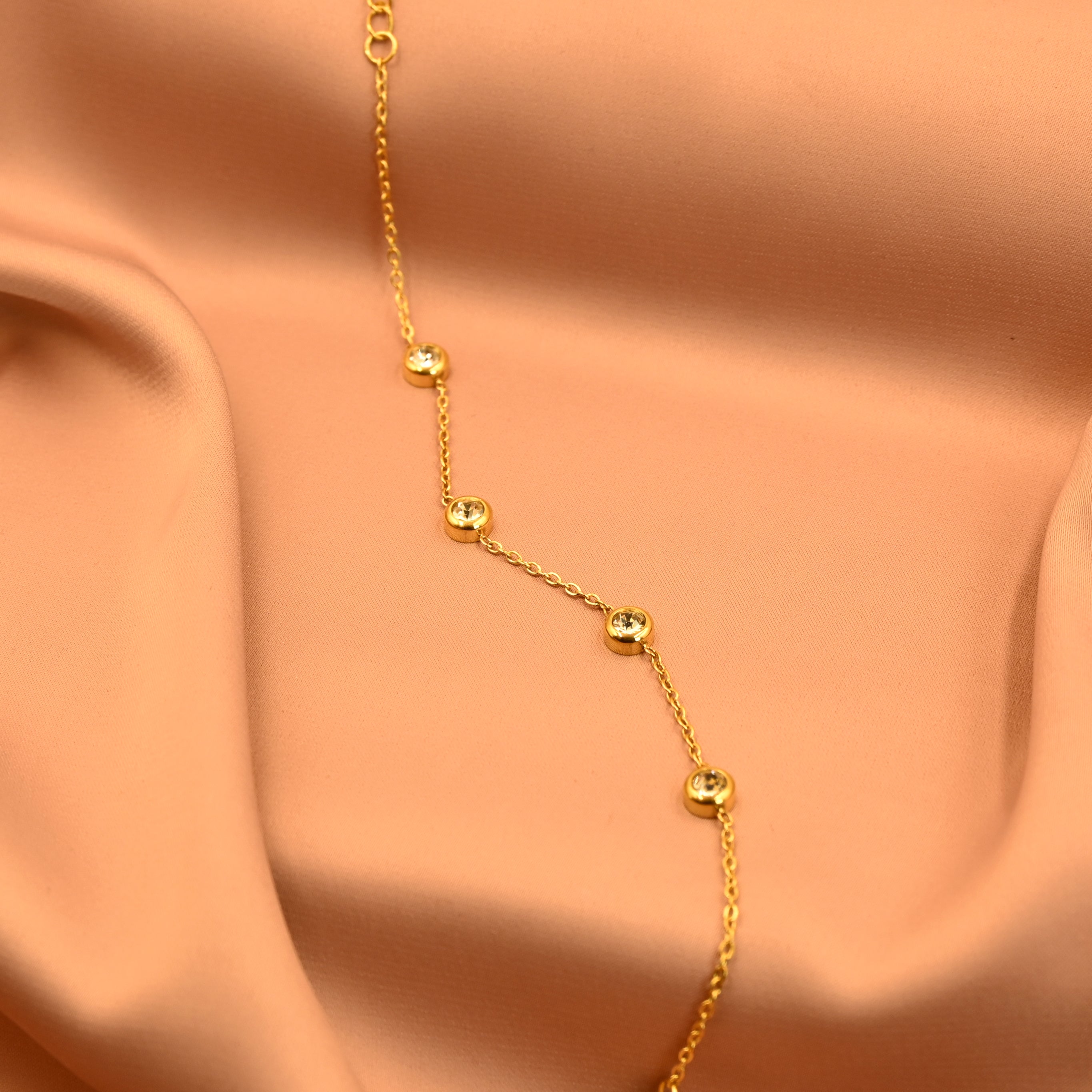 Golden Spark Chain Bracelet | Minimal Gold Station Chain Bracelet