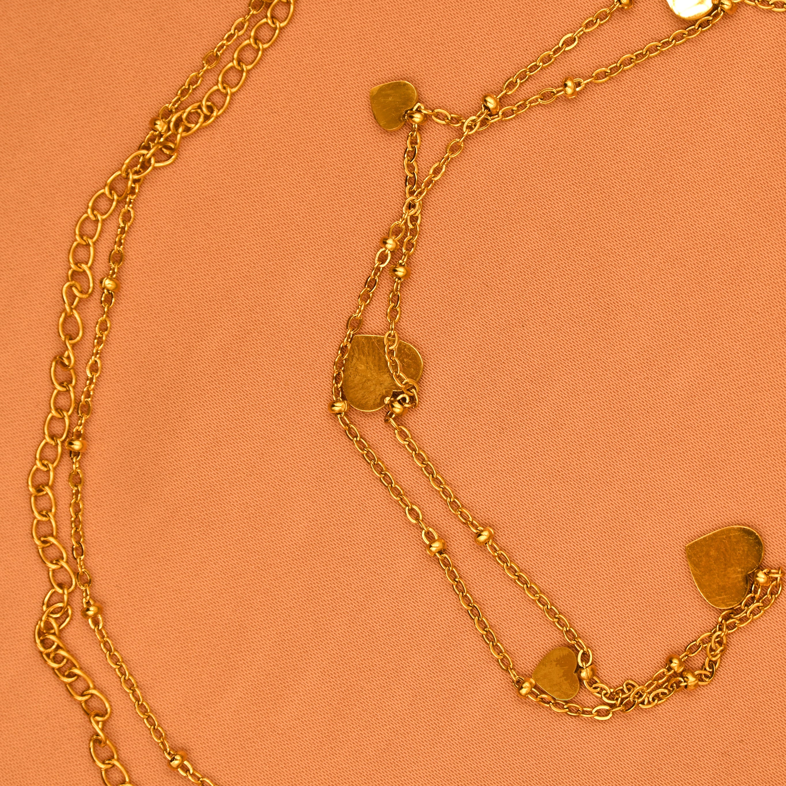 heart pebble waist chain